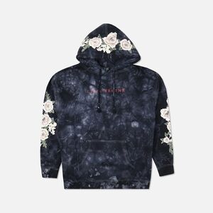 RARE Civil Regime Blanco Hoodie Marble Tie Dye & Embroidered Roses - SIZE M